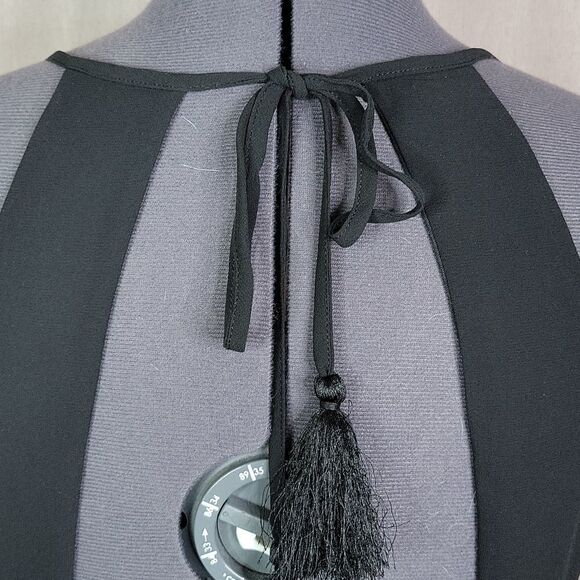 MISS AVENUE Black Plunging Neckline Ruffled Maxi‎ Dress Medium - Picture 7 of 12